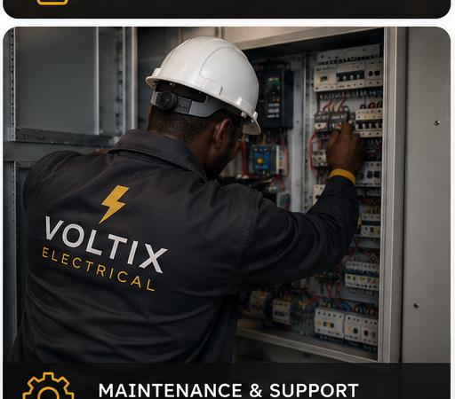 Maintenance and Support — technician servicing electrical panel