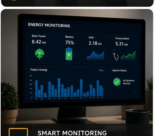 Smart Monitoring — energy dashboard on screen